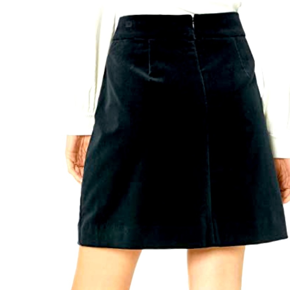 J.Crew Aline black velvet midi skirt